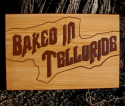 Natural looking sign for a bakery in Telluride
